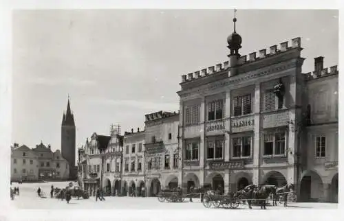 2x AK Telč - Radnice und Námesti 1939
