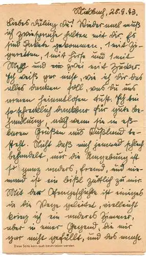 Feldpost: Feldpost Brief von Miesbach 1943 an FPNr. 42764