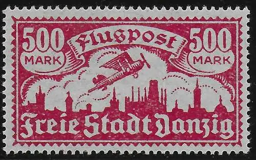 Danzig: starker Abklatsch, postfrisch **