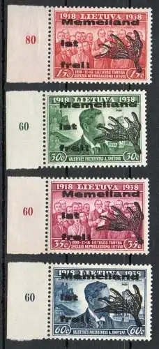 Memel: MiNr. I-IV, Type IV, postfrisch