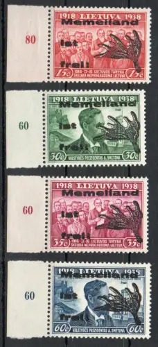 Memel: MiNr. I-IV, Type IV, postfrisch