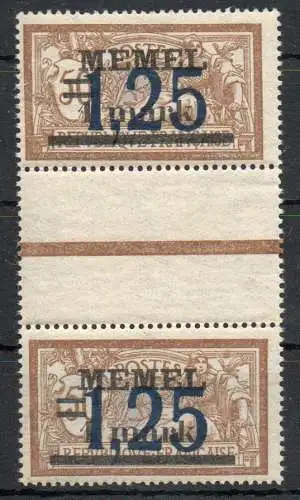 Memel: MiNr. 50 Zwischensteg, postfrisch, gefaltet