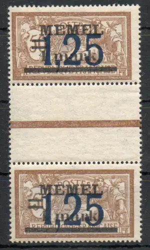 Memel: MiNr. 50 Zwischensteg, postfrisch, gefaltet