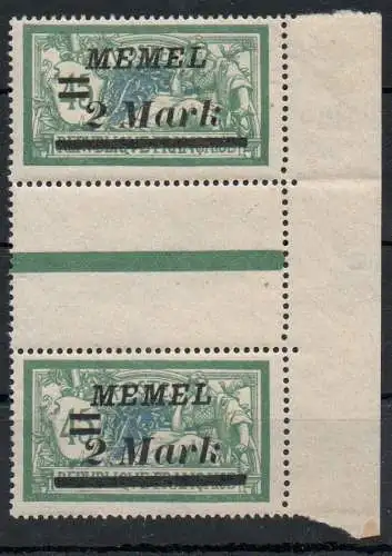 Memel: MiNr. 88, Zwischensteg, postfrisch **