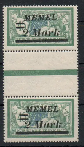 Memel: MiNr. 88, Zwischensteg, postfrisch ** gefaltet