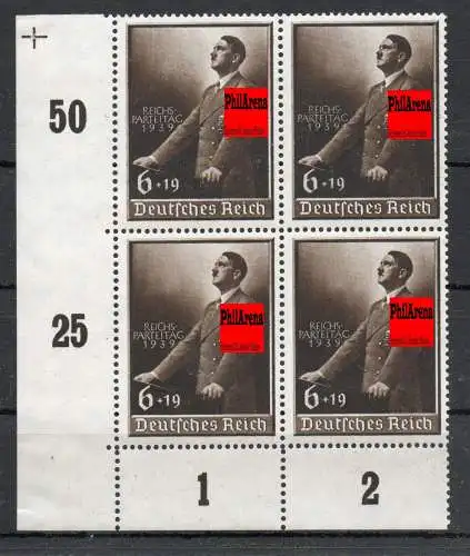 DR: MiNr. 694, Viererblock VE3, Passerkreuz, postfrisch