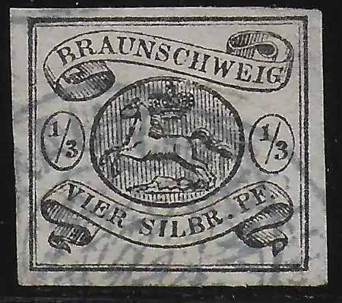 Braunschweig: MiNr. 5, gestempelt, Pracht, BPP geprüft