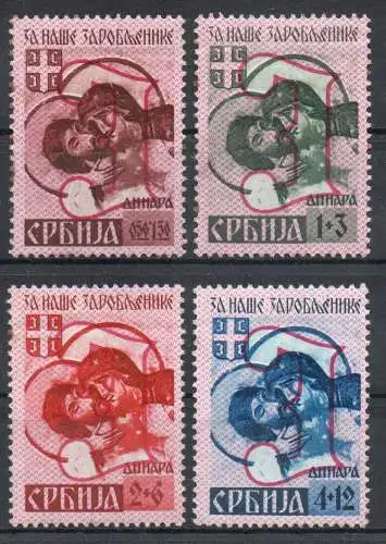 Dt. Besetzung Serbien: MiNr. 54-57 III,  Mängel