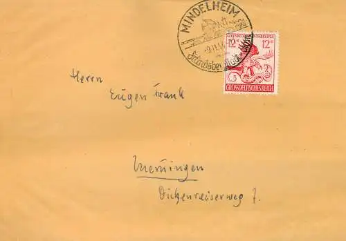 DR: FDC vom 9.11.44 von Mindelheim