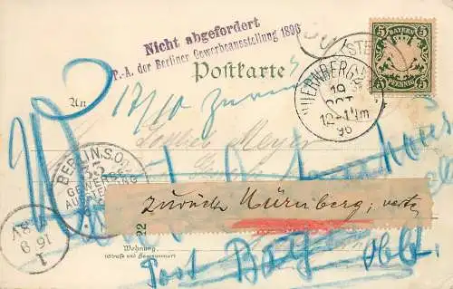 DR: AK Wendel Steinhaus 1896 von Nürnberg nach Berlin, Gewerbeausstellung