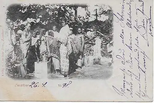 Zanzibar: Ansichtskarte 1898 nach Transvaal