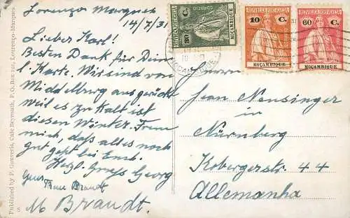 Mocambique 1931: Ansichtskarte Lourenco Marques