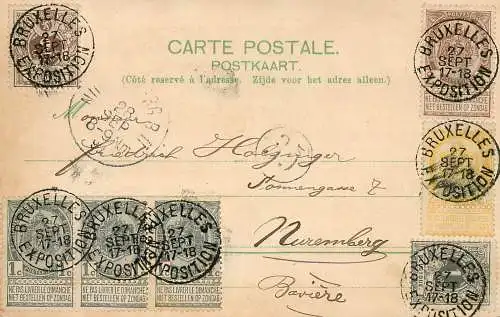 Belgien: Sourvenir de Bruxelles, Exposition to Nürnberg