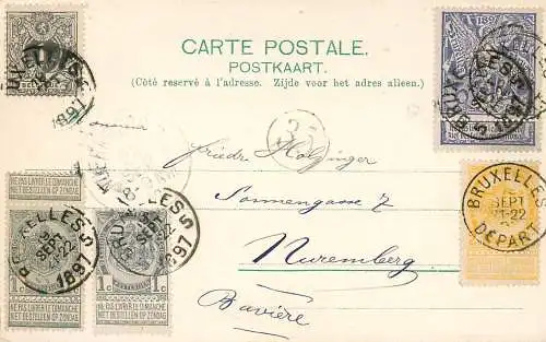 Belgien: post card BruxellesMusee Scofaire 1897