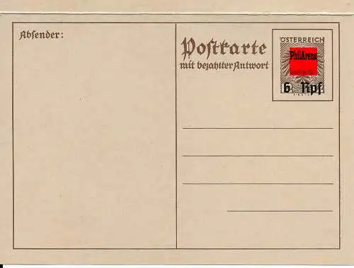 Österreich Ganzsachen Antwortpostkarte MiNr. P295 - nicht verausgabt