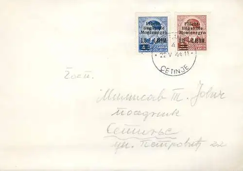 Montenegro: 1944, Flüchtlingshilfe, Cetinje