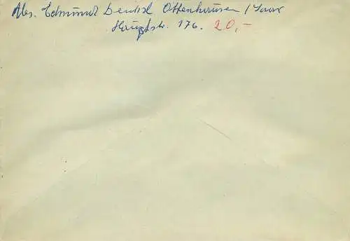 Saar: MiNr. 338-340, auf Brief Gersweiler, gestempelt 1952