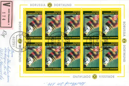 Bund: Wertbrief Stemwede mit MiNr. 1833, Mehrfachfrankatur