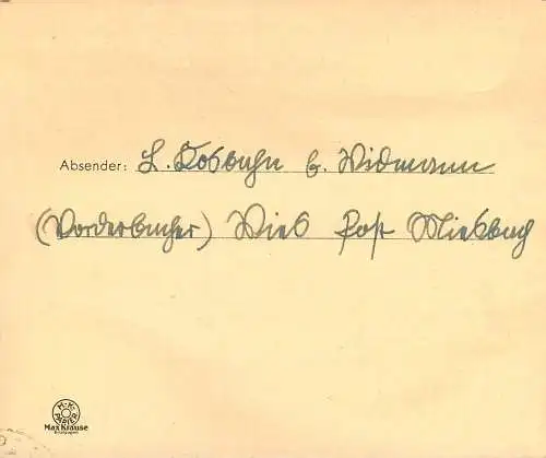 Feldpost: Miesbach 1943 an FPNr. 42764 mit Textinhalt