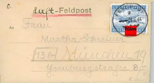 Feldpost: Luftfeldpost 1944 nach München von FPNr. 37884