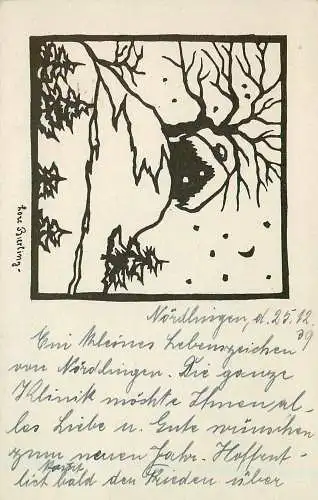 Feldpost: Postkarte Nördlingen 12.1939 an FPNr. 14923