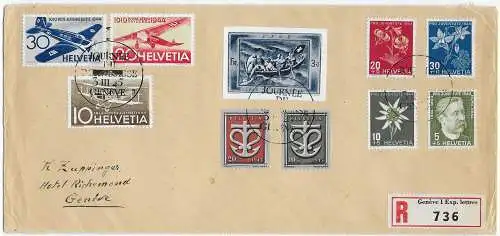 Schweiz: Einschreiben Genève 1 Exp. lettres, 193.3.1945