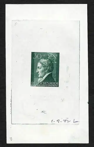 GG Generalgouvernement: Probedruck MiNr. 98 P2, postfrisch mit BPP Attest