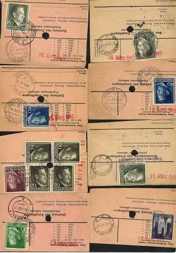 GG: 20x Abschnitte von Postanweisungen 1942/44