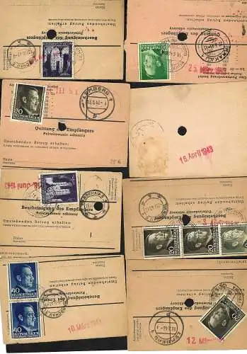 GG: 20x Abschnitte von Postanweisungen 1942/44