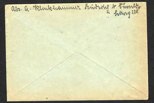 GG: Feldpost Düsseldorf 1944 an Lazarett Krakau: Zurück an Absender, verstorben