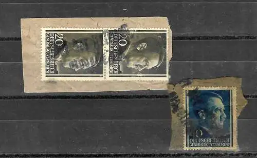GG: 2x Päckchenabschnitte, Stempel: bei der Feldpost eingeliefert