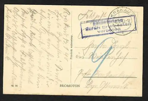 GG: Ansichtskarte Krakau als Feldpost ins Reich - Nachgebühr 1940