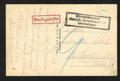 GG: Ansichtskarte Krakau als Feldpost ins Deutsche Reich - Nachgebühr 1940