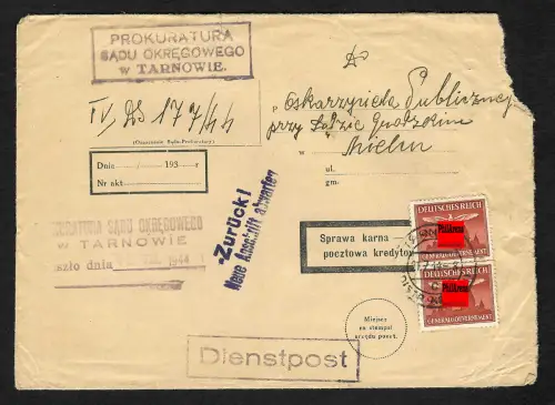 GG: Gerichtsbrief Tarnow 07.44, Zurück neue Anschrift abwarten