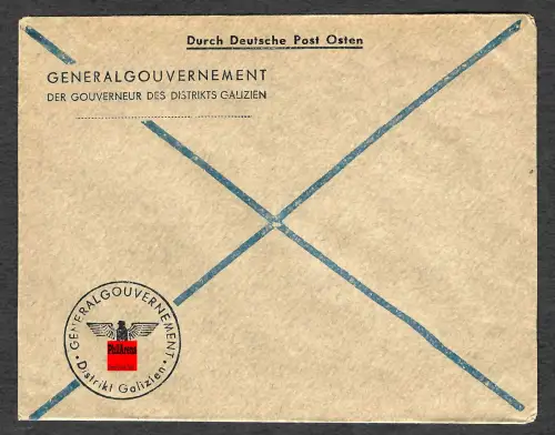 GG: Blanko Kuvert: Der Gouverneur des Distrikts Galizien
