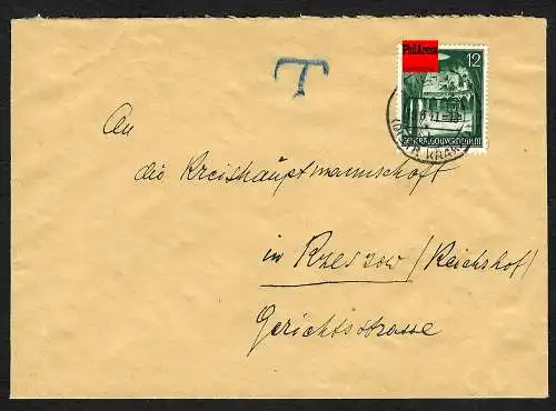 GG: Brief von Reichshof 1941: Nachgebühr