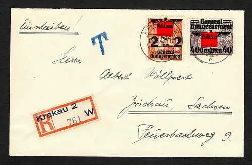 GG: Einschreiben von Krakau nach Zwickau: Nachgebühr