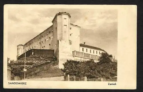 GG: Ansichtskarte Sandomirz Zamek mit DR-Frankatur 1940 nach Wien, ungültig
