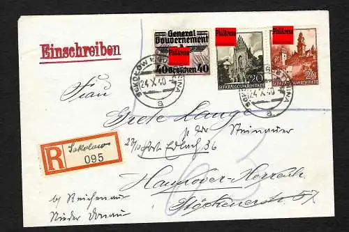 GG: Einschreiben Sokolow: liegt nicht im GG- benötigt DR Briefmarken: Nachgebühr