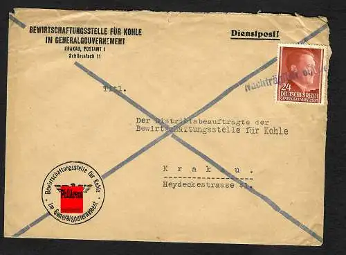 GG: Bewirtschaftungsstelle Krakau, Nachträglich entwertet, portogerecht
