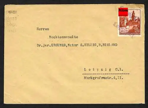 GG: Brief von Krakau nach Leipzig, Nachträglich Entwertet