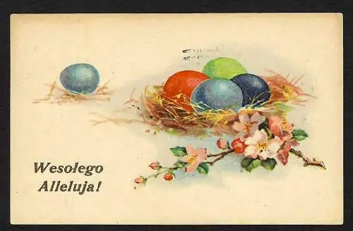 GG: Osterkarte von und nach Krakau, Nachträglich entwertet 1944
