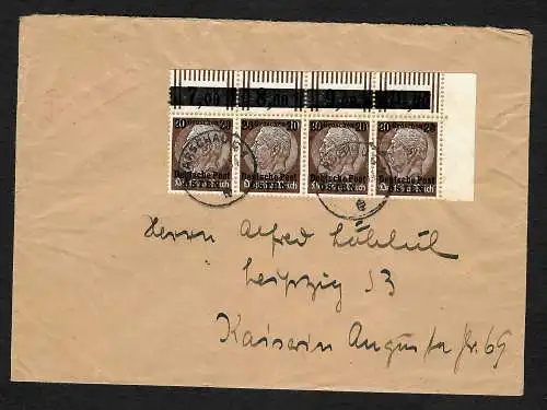 GG: Brief über 20 Gr, 01.1940, portogerecht, sehr sehr seltene MeF der MiNr. 5