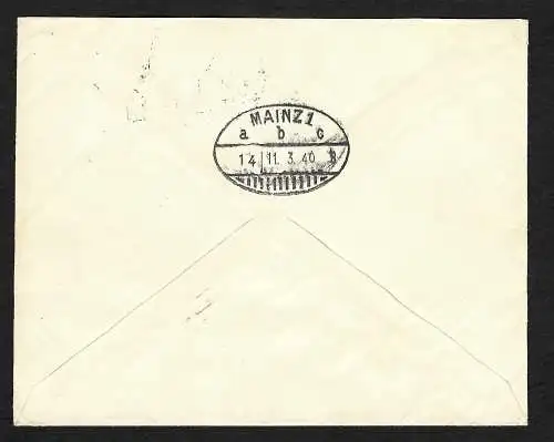 GG: Einschreiben Brief 93.40: portogerecht Krakau nach Mainz