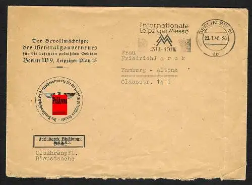 GG: Berlin nach Hamburg: Gebührenpflichtige Dienstsache: Absender !!!