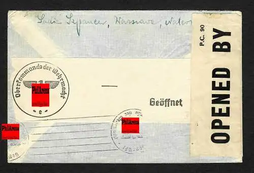 GG: Luftpost Warschau nach New York, portogerecht 1941