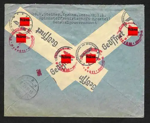 GG: Einschreiben Krakau nach Rockanje 1942: Inlandstarif portogerecht