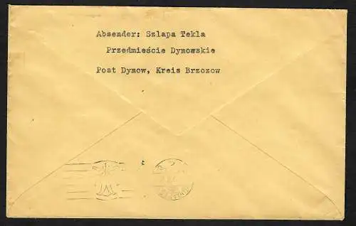 GG: portogerechter Brief Dynow/Brzozow an Konsul in Budapest, 27.11.1939