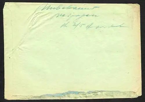 GG: Gerichtsbrief Krakau und zurück 1943, portogerecht 1941