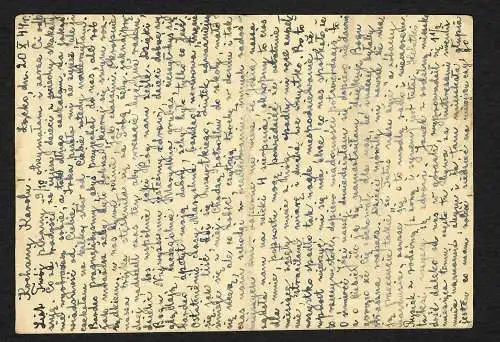 GG: Ganzsache: 20.10.44 Neu Sandez nach Warschau, zurück nicht zustellbar